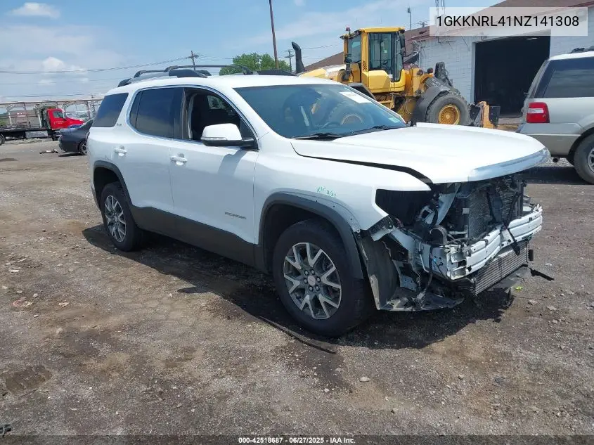 2022 GMC Acadia Awd Sle VIN: 1GKKNRL41NZ141308 Lot: 42518687