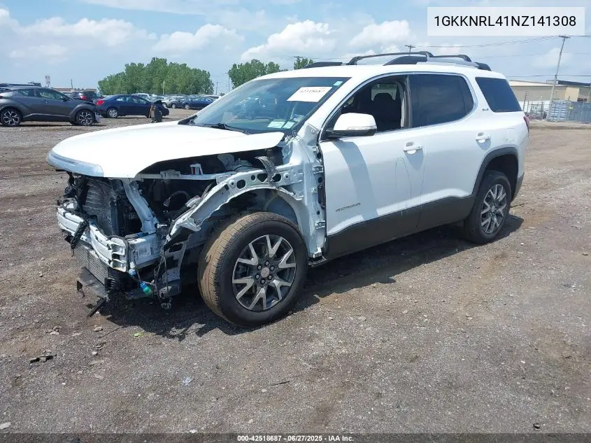 2022 GMC Acadia Awd Sle VIN: 1GKKNRL41NZ141308 Lot: 42518687