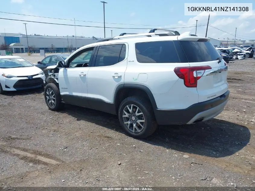 2022 GMC Acadia Awd Sle VIN: 1GKKNRL41NZ141308 Lot: 42518687