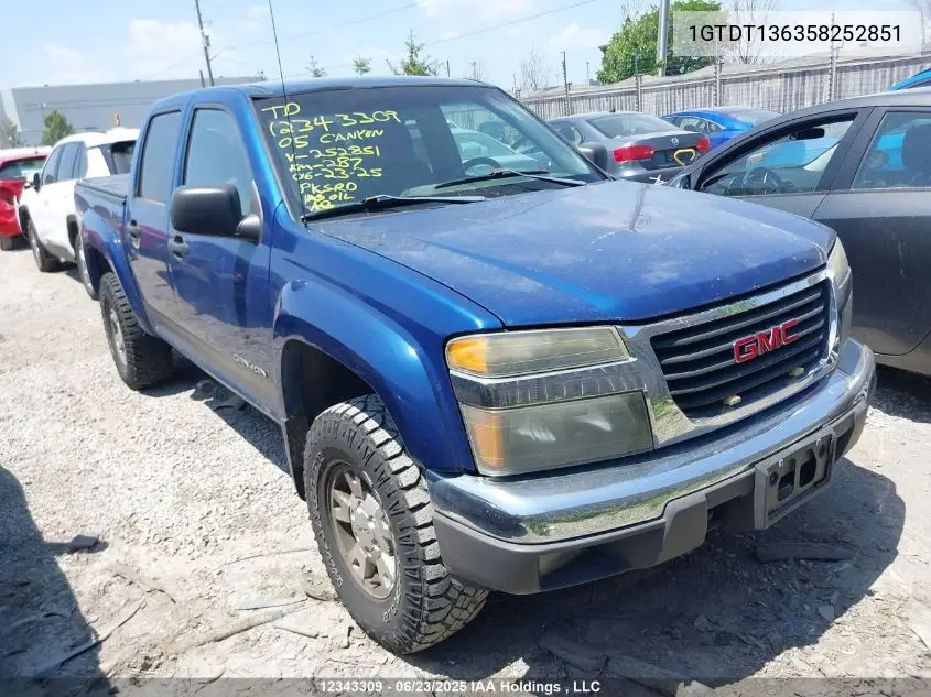 2005 GMC Canyon Sle VIN: 1GTDT136358252851 Lot: 12343309