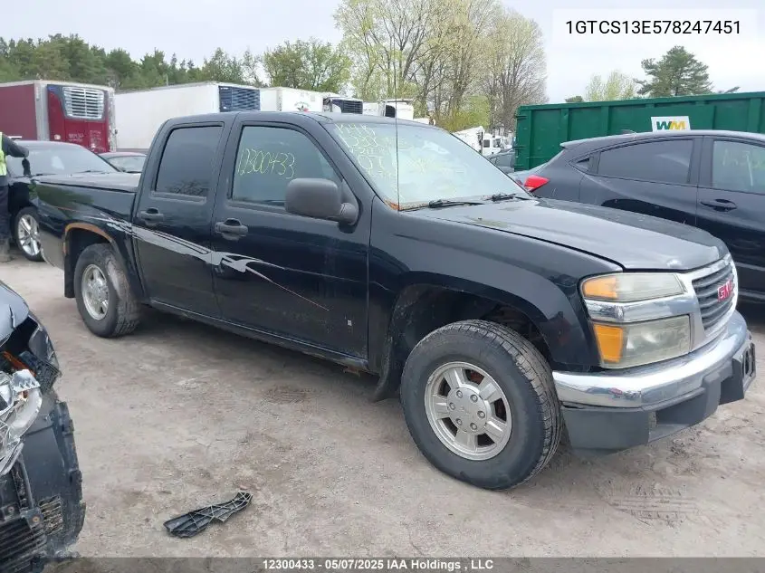 2007 GMC Canyon VIN: 1GTCS13E578247451 Lot: 12300433
