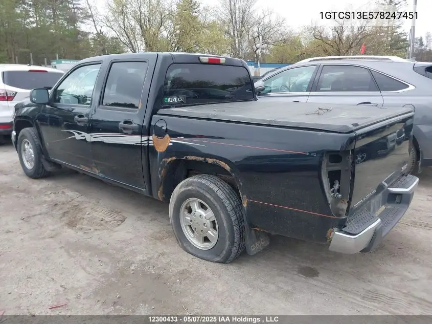 2007 GMC Canyon VIN: 1GTCS13E578247451 Lot: 12300433