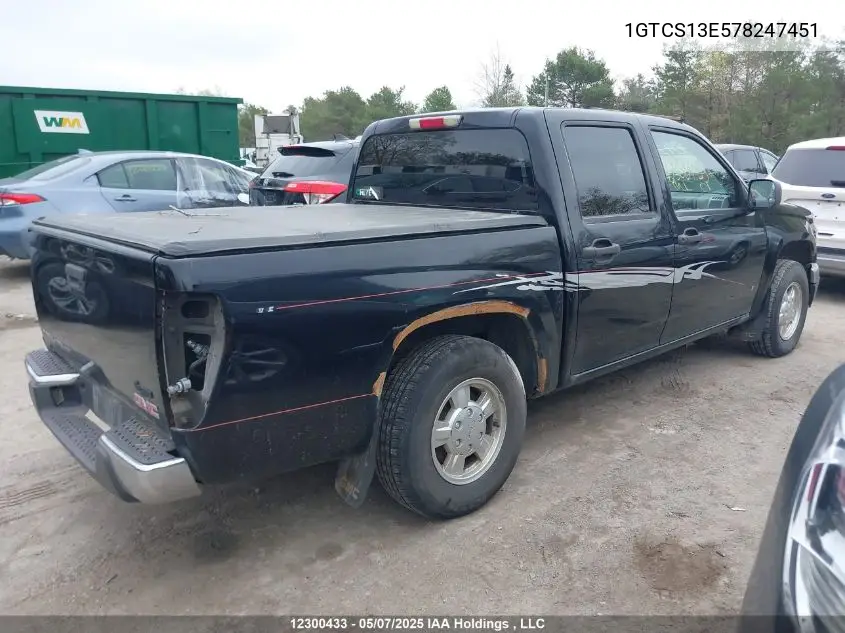2007 GMC Canyon VIN: 1GTCS13E578247451 Lot: 12300433