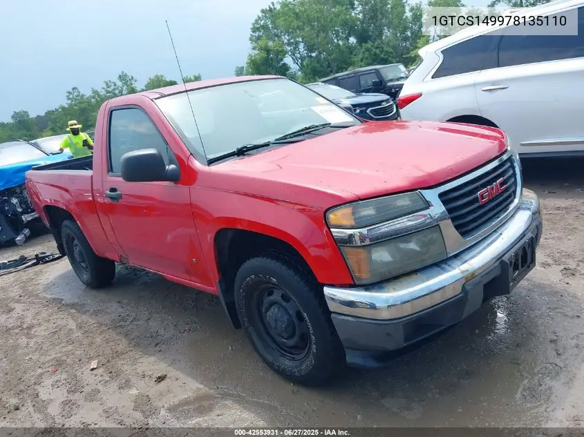 2007 GMC Canyon Work Truck VIN: 1GTCS149978135110 Lot: 42553931