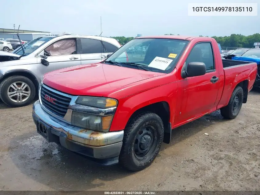 2007 GMC Canyon Work Truck VIN: 1GTCS149978135110 Lot: 42553931