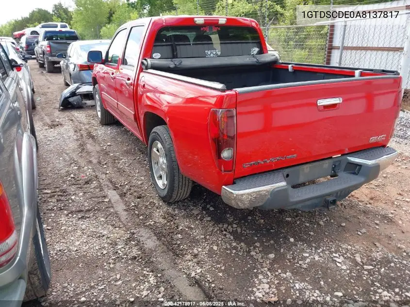 2010 GMC Canyon Sle1 VIN: 1GTDSCDE0A8137817 Lot: 42178917