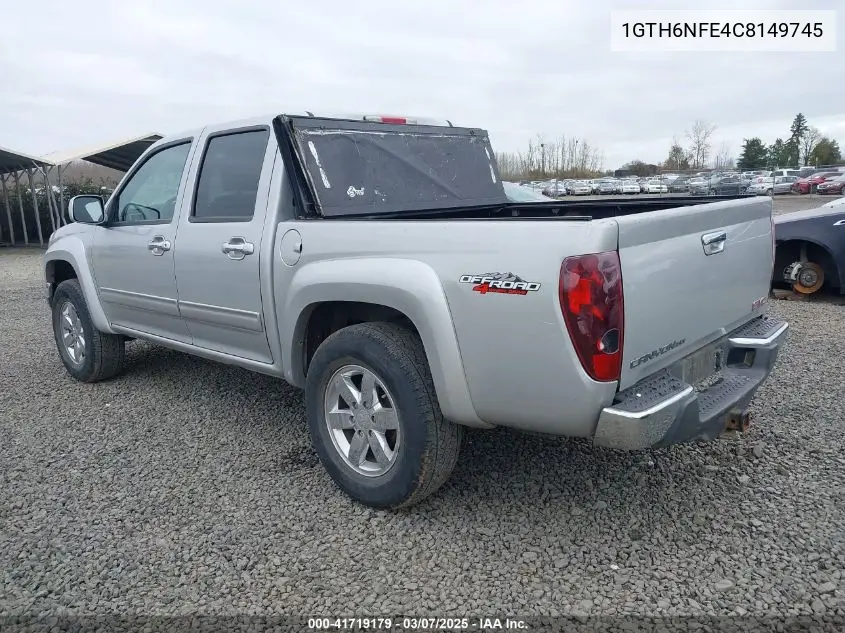 2012 GMC Canyon Slt VIN: 1GTH6NFE4C8149745 Lot: 41719179