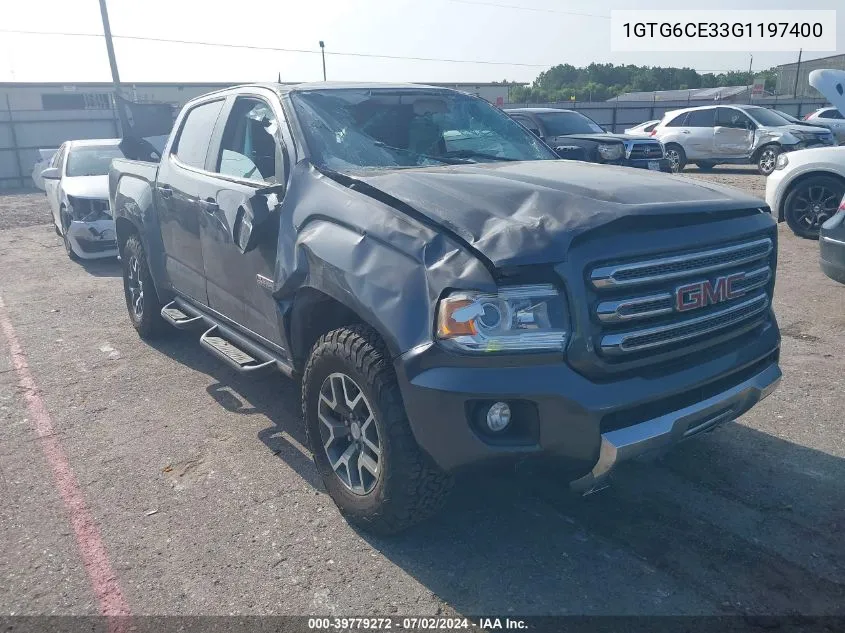 2016 GMC Canyon Sle VIN: 1GTG6CE33G1197400 Lot: 39779272