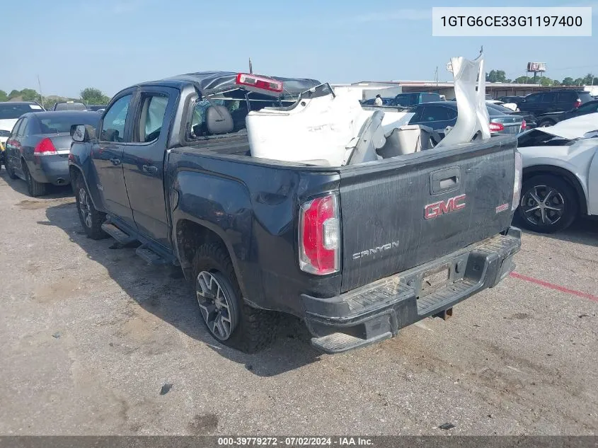 2016 GMC Canyon Sle VIN: 1GTG6CE33G1197400 Lot: 39779272