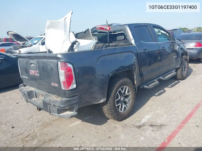 2016 GMC Canyon Sle VIN: 1GTG6CE33G1197400 Lot: 39779272