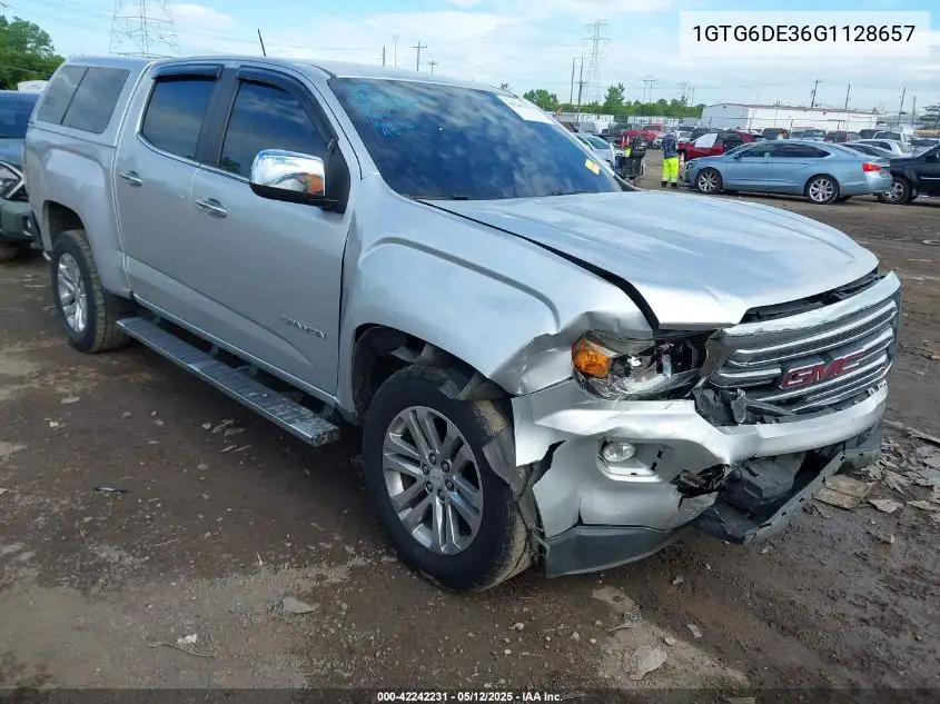 2016 GMC Canyon Slt VIN: 1GTG6DE36G1128657 Lot: 42242231