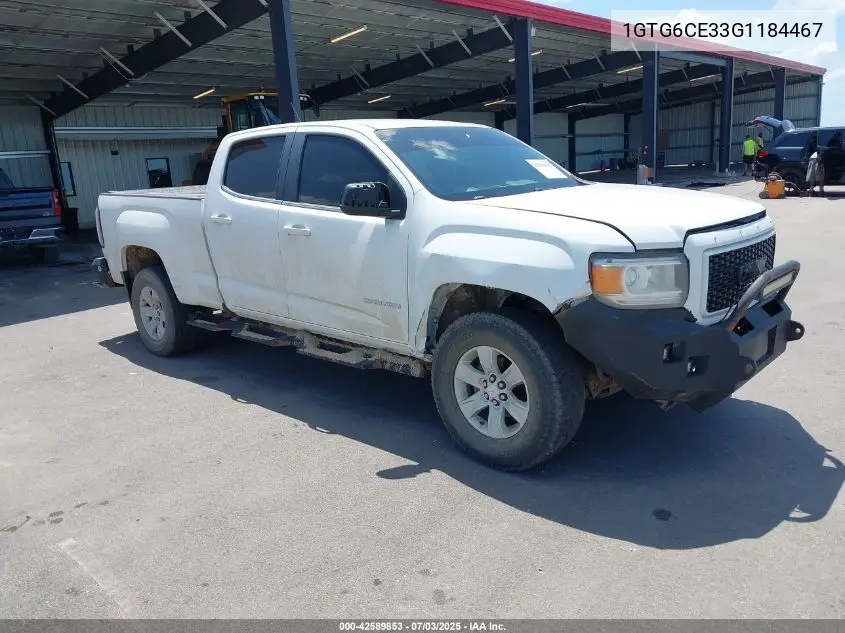2016 GMC Canyon Sle VIN: 1GTG6CE33G1184467 Lot: 42589853