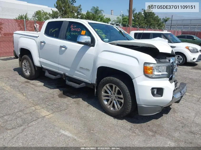 2016 GMC Canyon Slt VIN: 1GTG5DE37G1109151 Lot: 42629892