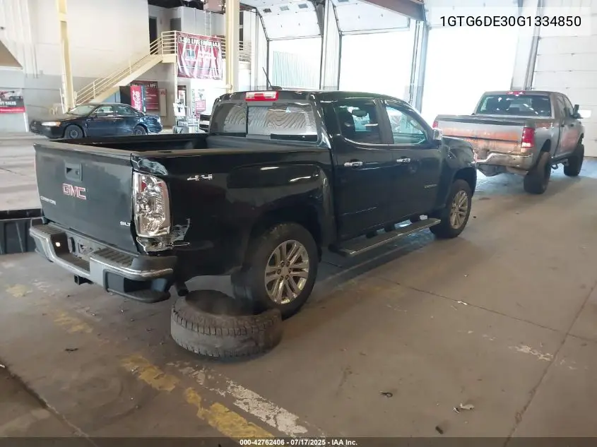 2016 GMC Canyon Slt VIN: 1GTG6DE30G1334850 Lot: 42762406