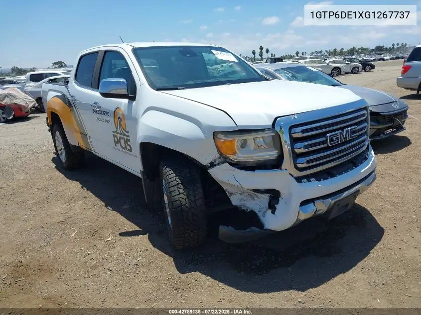 2016 GMC Canyon Slt VIN: 1GTP6DE1XG1267737 Lot: 42789135
