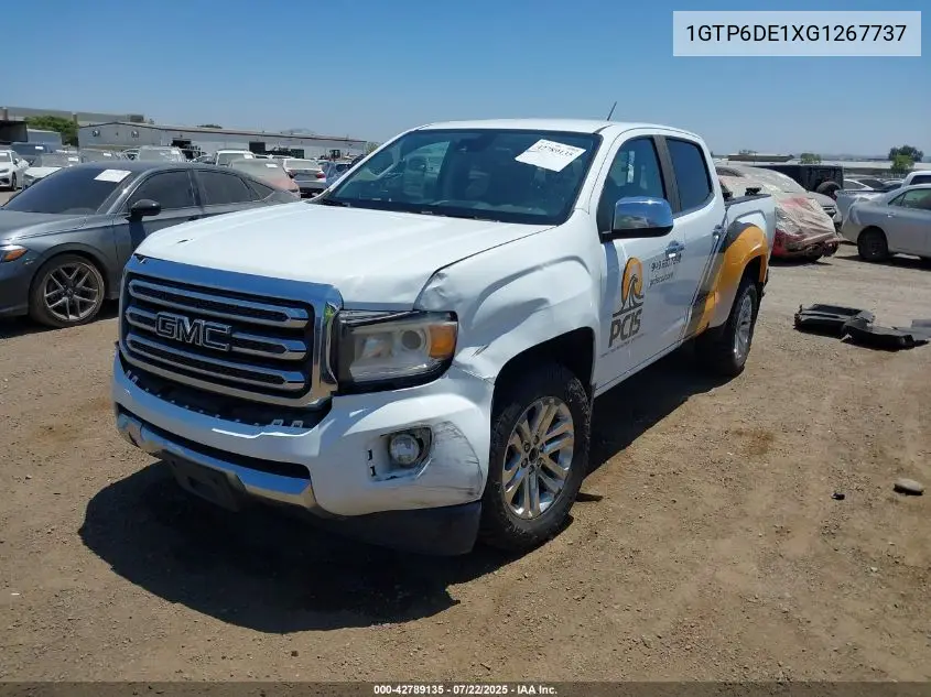 2016 GMC Canyon Slt VIN: 1GTP6DE1XG1267737 Lot: 42789135