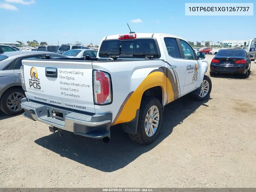 2016 GMC Canyon Slt VIN: 1GTP6DE1XG1267737 Lot: 42789135