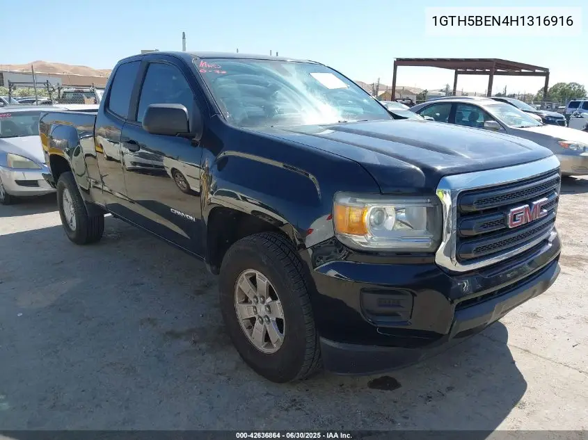 2017 GMC Canyon VIN: 1GTH5BEN4H1316916 Lot: 42636864