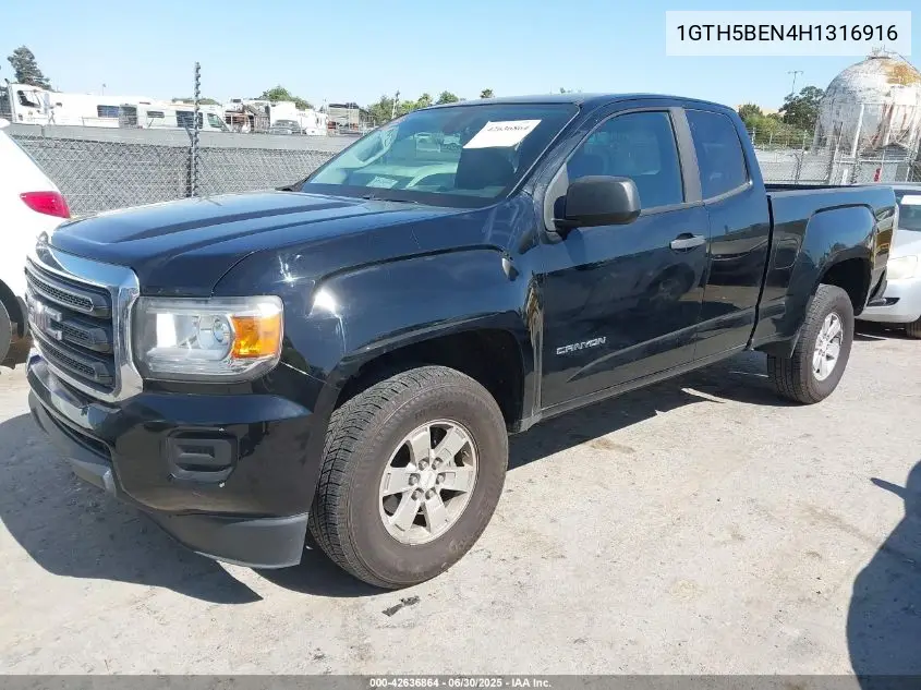 2017 GMC Canyon VIN: 1GTH5BEN4H1316916 Lot: 42636864