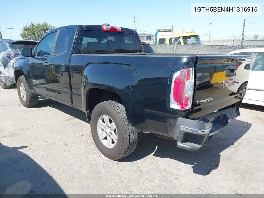 2017 GMC Canyon VIN: 1GTH5BEN4H1316916 Lot: 42636864