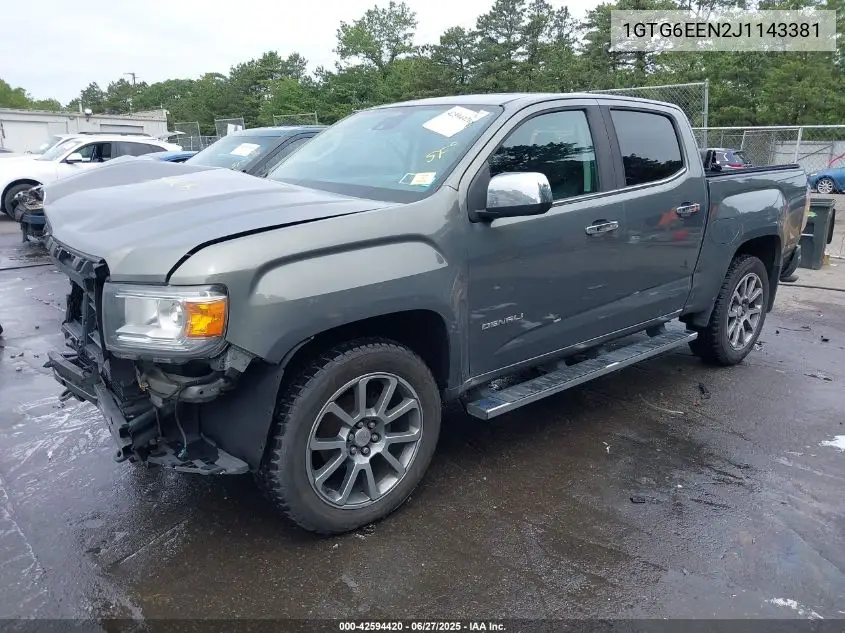 2018 GMC Canyon Denali VIN: 1GTG6EEN2J1143381 Lot: 42594420