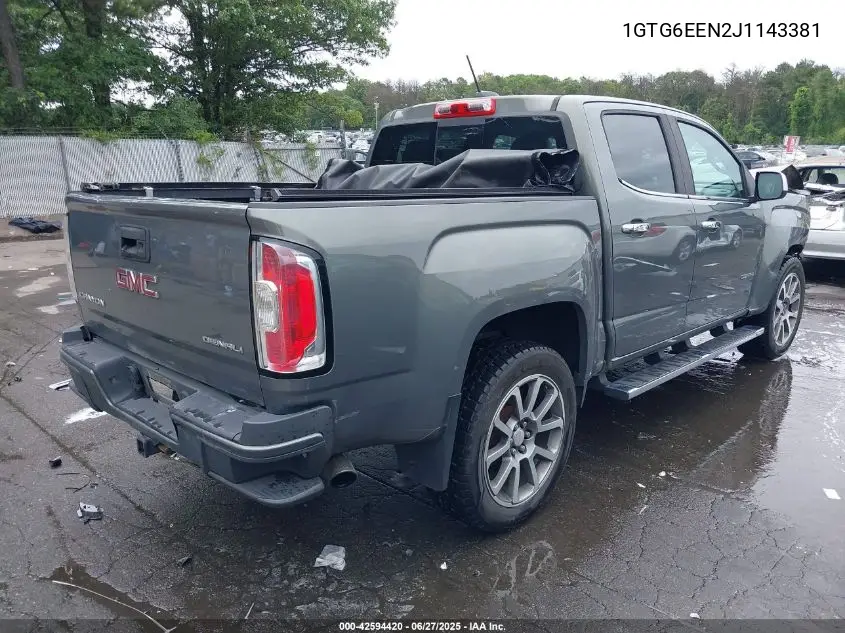 2018 GMC Canyon Denali VIN: 1GTG6EEN2J1143381 Lot: 42594420