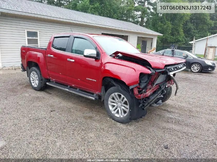 2018 GMC Canyon Slt VIN: 1GTG6DEN3J1317243 Lot: 42759849