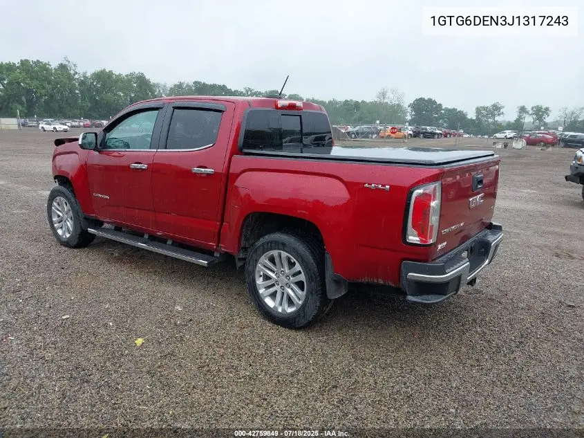 2018 GMC Canyon Slt VIN: 1GTG6DEN3J1317243 Lot: 42759849