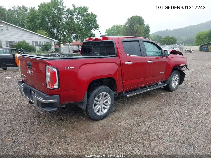 2018 GMC Canyon Slt VIN: 1GTG6DEN3J1317243 Lot: 42759849