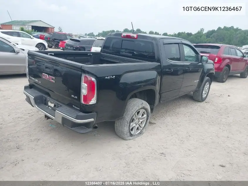 2019 GMC Canyon Sle VIN: 1GTG6CEN9K1236467 Lot: 12356480