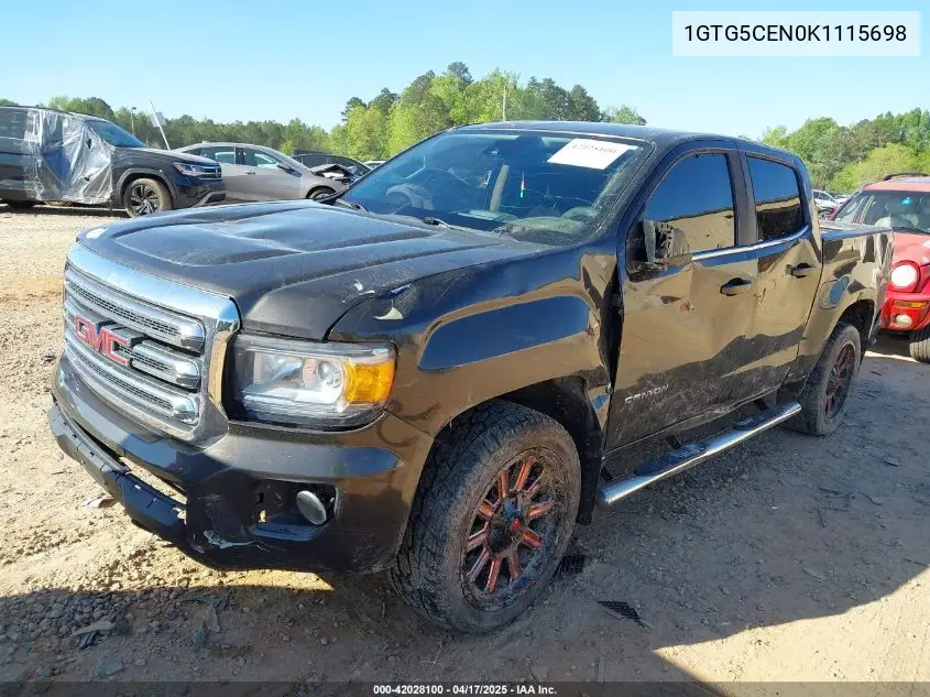 2019 GMC Canyon Sle VIN: 1GTG5CEN0K1115698 Lot: 42028100