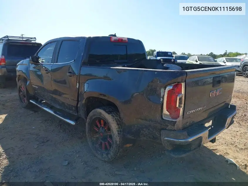 2019 GMC Canyon Sle VIN: 1GTG5CEN0K1115698 Lot: 42028100