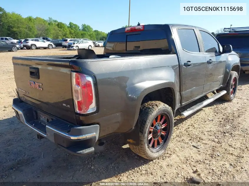 2019 GMC Canyon Sle VIN: 1GTG5CEN0K1115698 Lot: 42028100