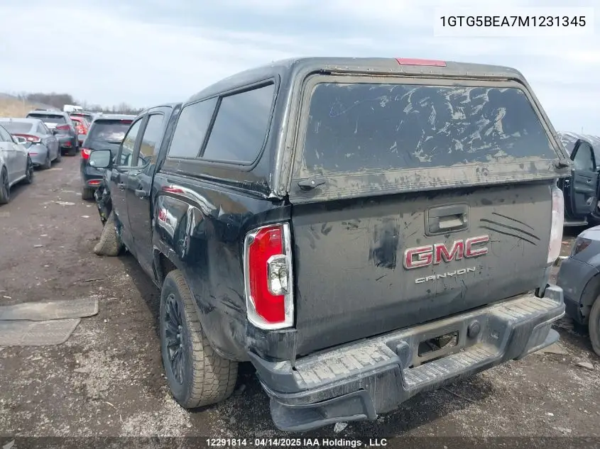 2021 GMC Canyon Elevation VIN: 1GTG5BEA7M1231345 Lot: 12291814