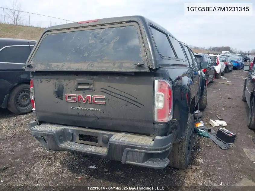 2021 GMC Canyon Elevation VIN: 1GTG5BEA7M1231345 Lot: 12291814