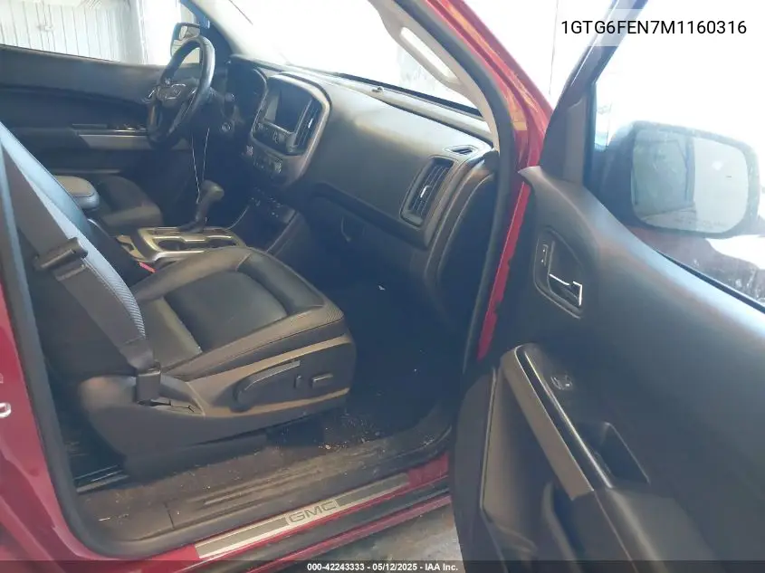 2021 GMC Canyon 4Wd Short Box At4 - Leather VIN: 1GTG6FEN7M1160316 Lot: 42243333