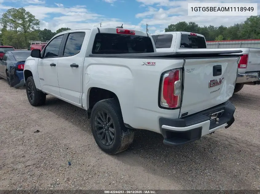 2021 GMC Canyon 2Wd Short Box Elevation Standard VIN: 1GTG5BEA0M1118949 Lot: 42244253