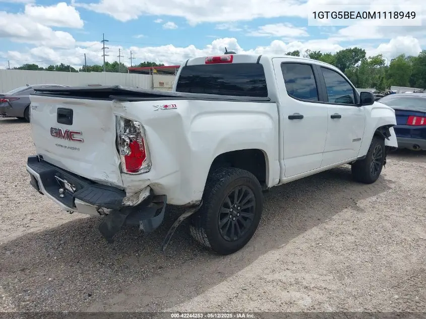 2021 GMC Canyon 2Wd Short Box Elevation Standard VIN: 1GTG5BEA0M1118949 Lot: 42244253