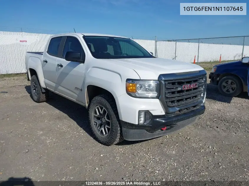 2022 GMC Canyon At4 VIN: 1GTG6FEN1N1107645 Lot: 12324836