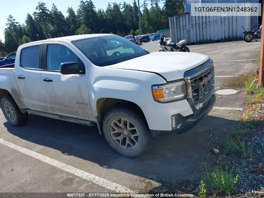 2022 GMC Canyon At4 VIN: 1GTG6FEN3N1248362 Lot: 40017337