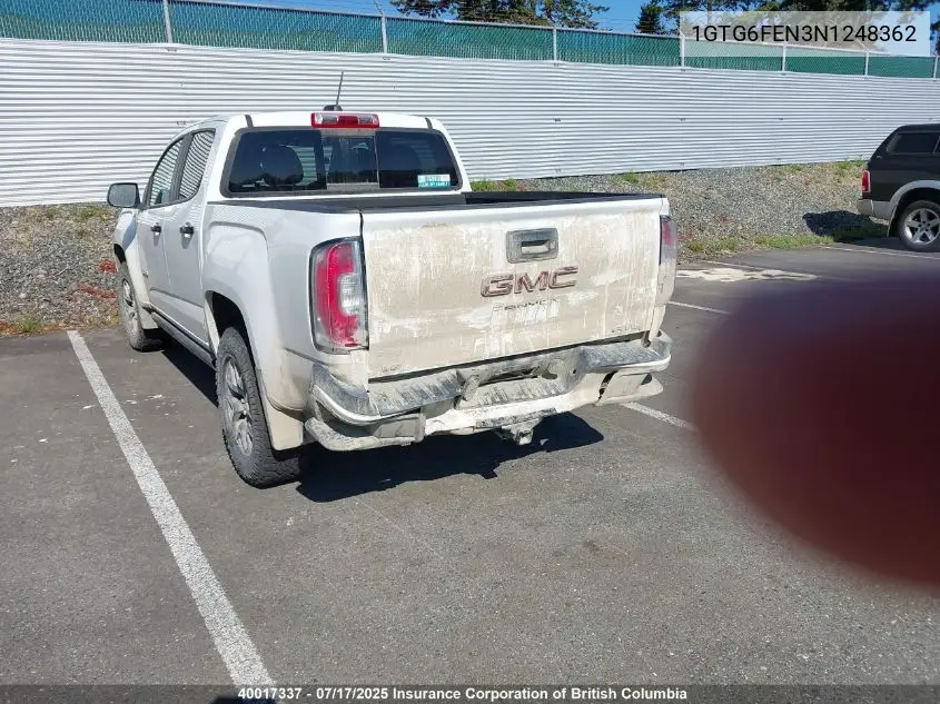 2022 GMC Canyon At4 VIN: 1GTG6FEN3N1248362 Lot: 40017337