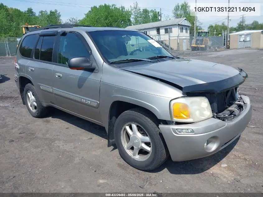 2002 GMC Envoy Slt VIN: 1GKDT13S122114094 Lot: 42226483