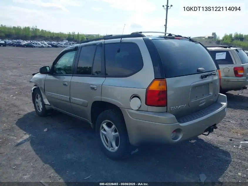 2002 GMC Envoy Slt VIN: 1GKDT13S122114094 Lot: 42226483