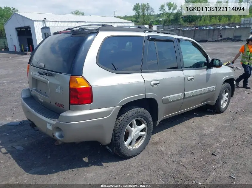 2002 GMC Envoy Slt VIN: 1GKDT13S122114094 Lot: 42226483