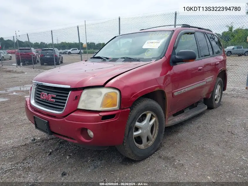 2002 GMC Envoy Slt VIN: 1GKDT13S322394780 Lot: 42589305