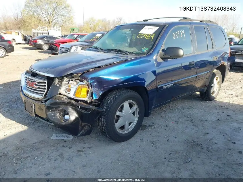 2003 GMC Envoy Sle VIN: 1GKDT13S732408343 Lot: 42205989