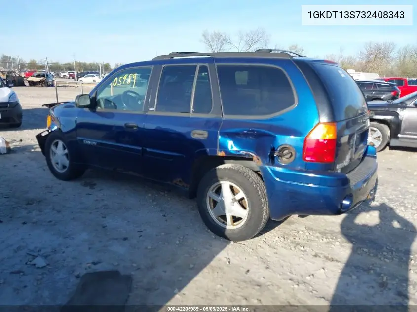 2003 GMC Envoy Sle VIN: 1GKDT13S732408343 Lot: 42205989