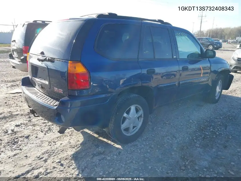 2003 GMC Envoy Sle VIN: 1GKDT13S732408343 Lot: 42205989
