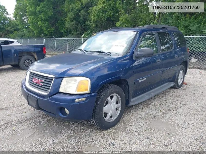 2003 GMC Envoy Xl Sle VIN: 1GKES16S236201760 Lot: 42545490