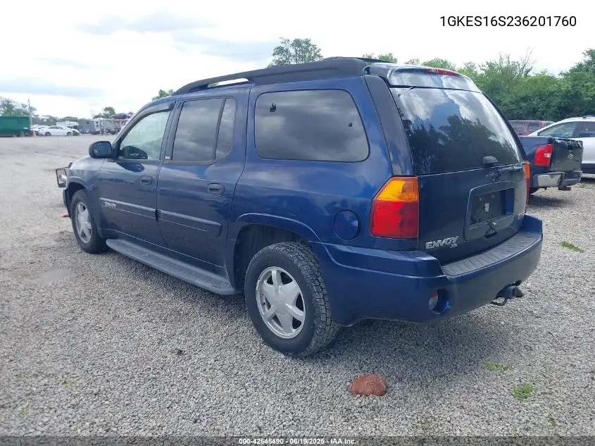 2003 GMC Envoy Xl Sle VIN: 1GKES16S236201760 Lot: 42545490